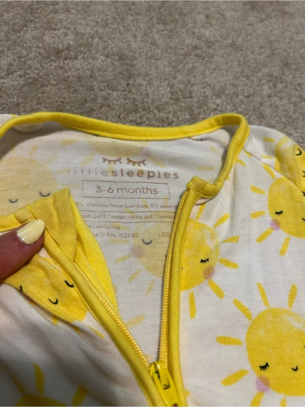 Little Sleepies Sunshine 3-6mo